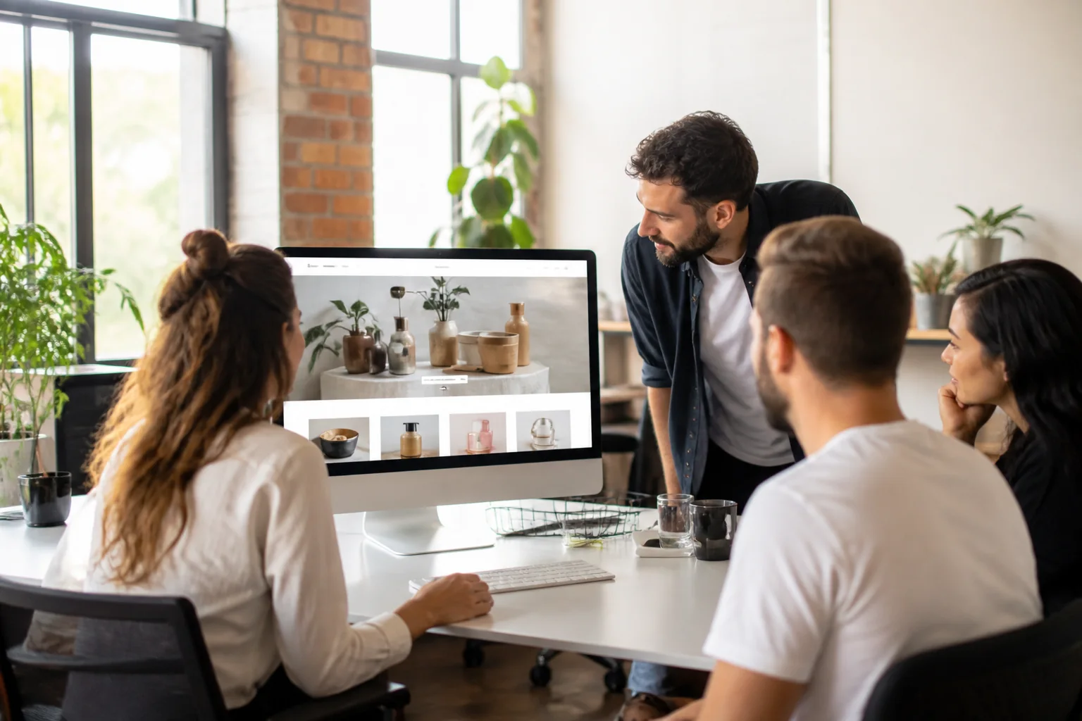 Ecommerce website development for startups and D2C brands with a bright laptop storefront