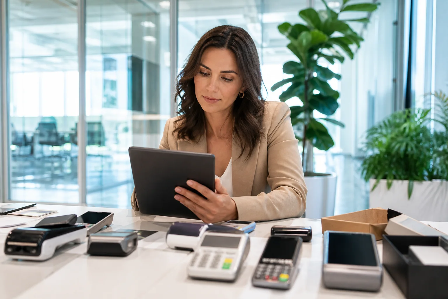 Secure payment review for an enterprise commerce experience in a bright HQ