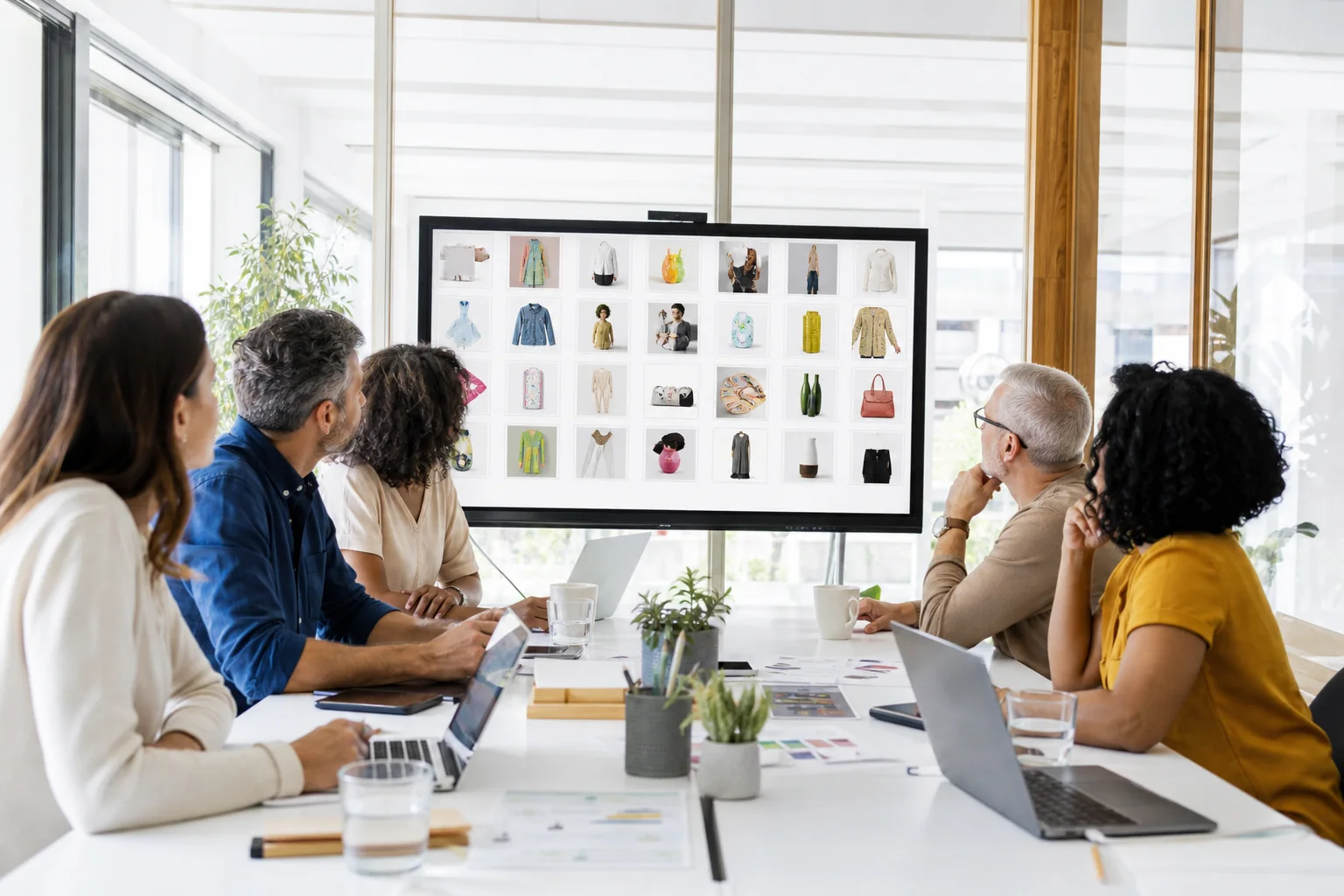 Marketplace specialists planning buyer and seller journeys in a bright meeting room