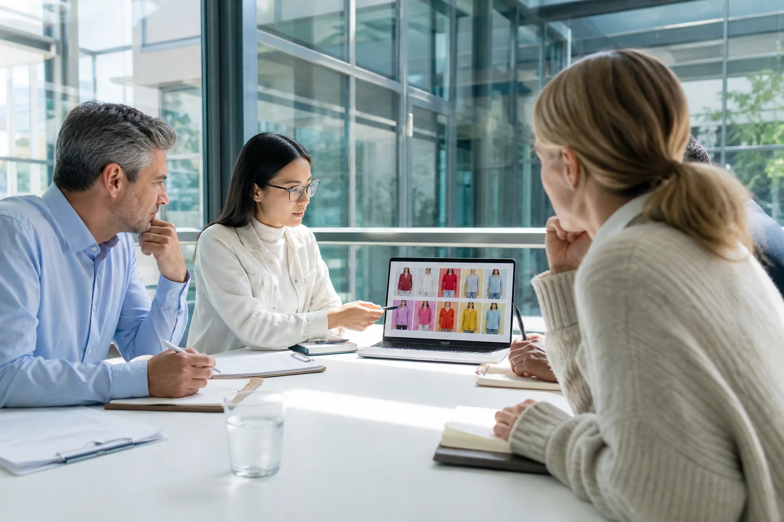 Shopify specialists planning a storefront in a bright meeting room